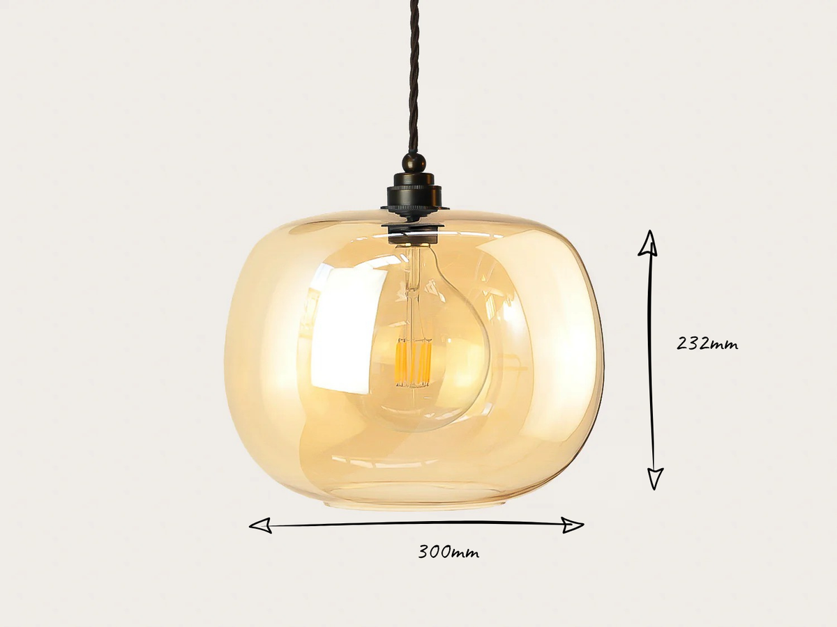 Hikari Amber Glass Arthur Pendant