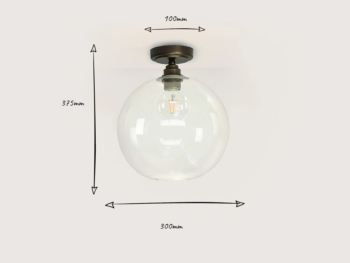 Fixed Arthur with Apothecary 30cm Round Glass Shade