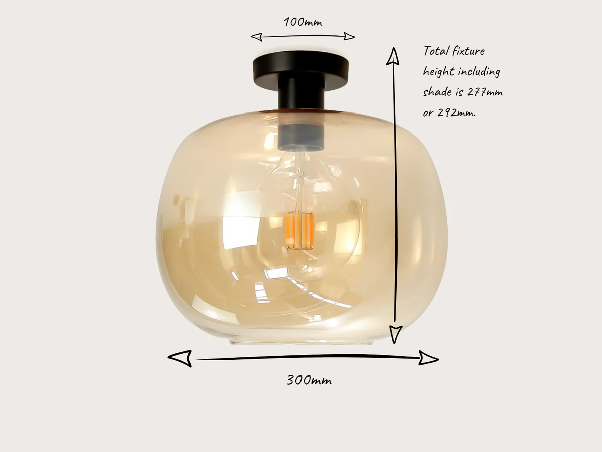 Fixed Fergus with Hikari Amber Glass Shade