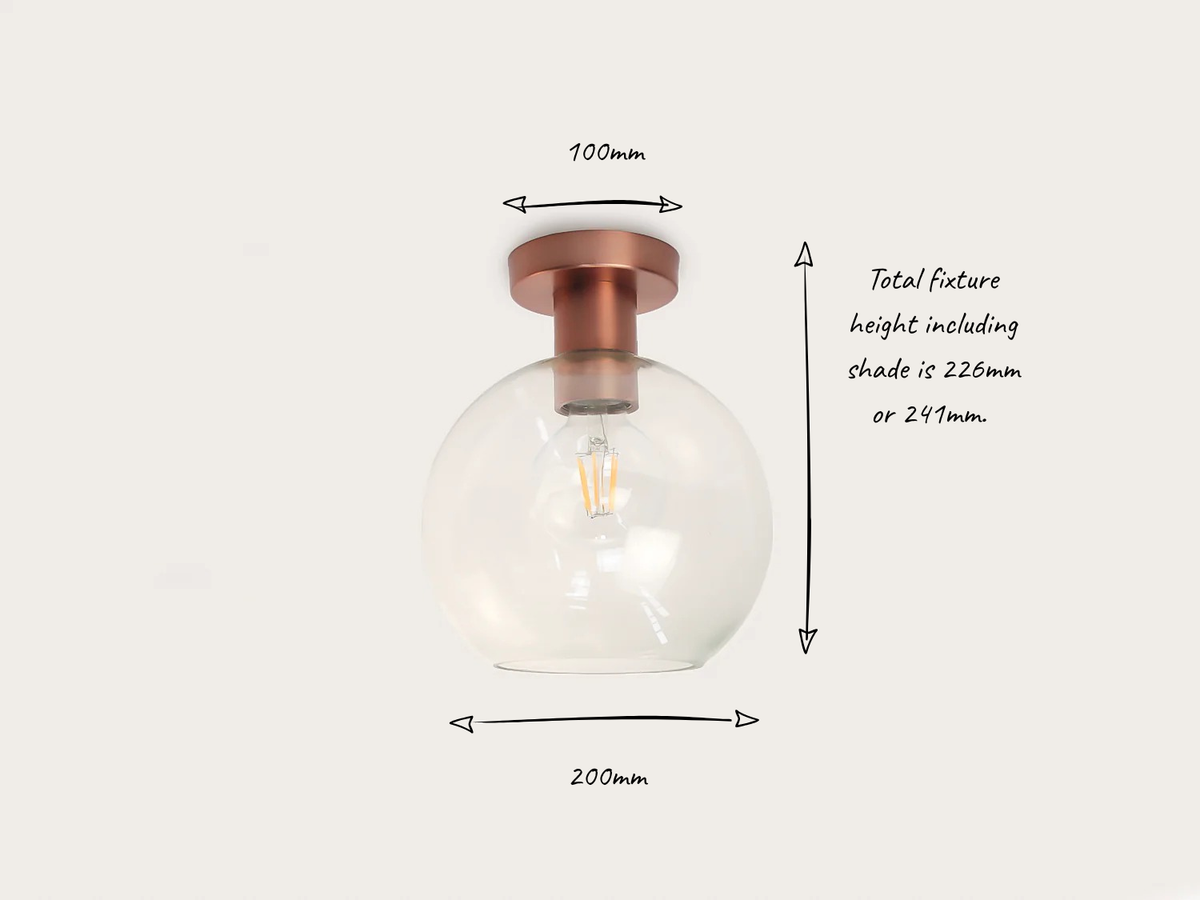 Fixed Fergus with Apothecary 20cm Round Glass Shade