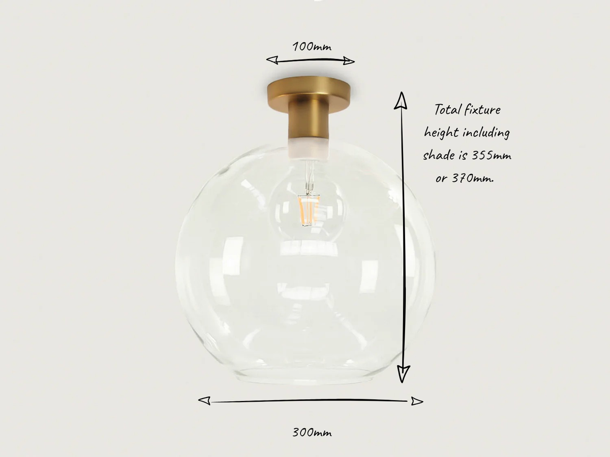 Fixed Fergus with Apothecary 30cm Round Glass Shade