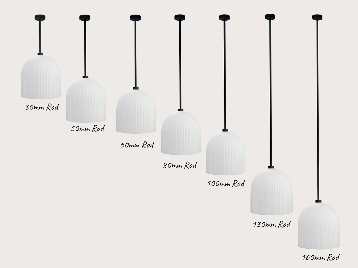 35cm Vienna Opal Glass Fergus Rodded Pendant