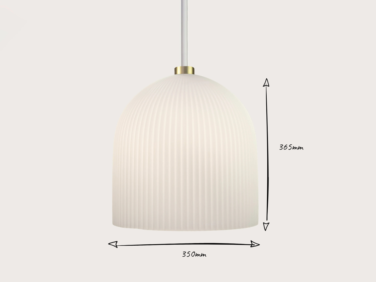 35cm Vienna Opal Glass Fergus Rodded Pendant