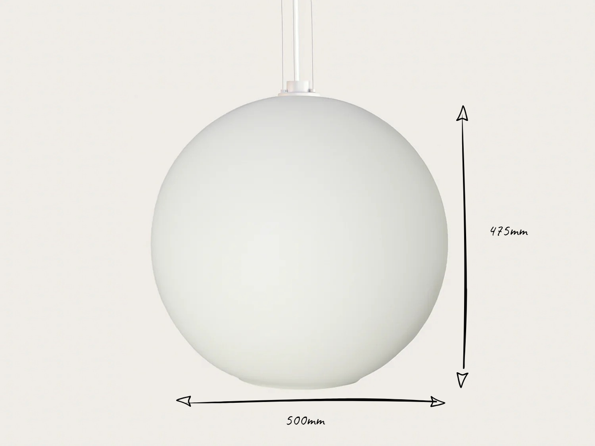 Apothecary 50cm Round Opal Glass Wire Suspension Pendant