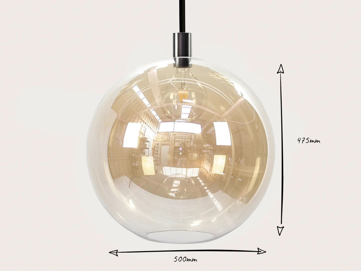 Apothecary 50cm Round Glass Fergus Rodded Pendant