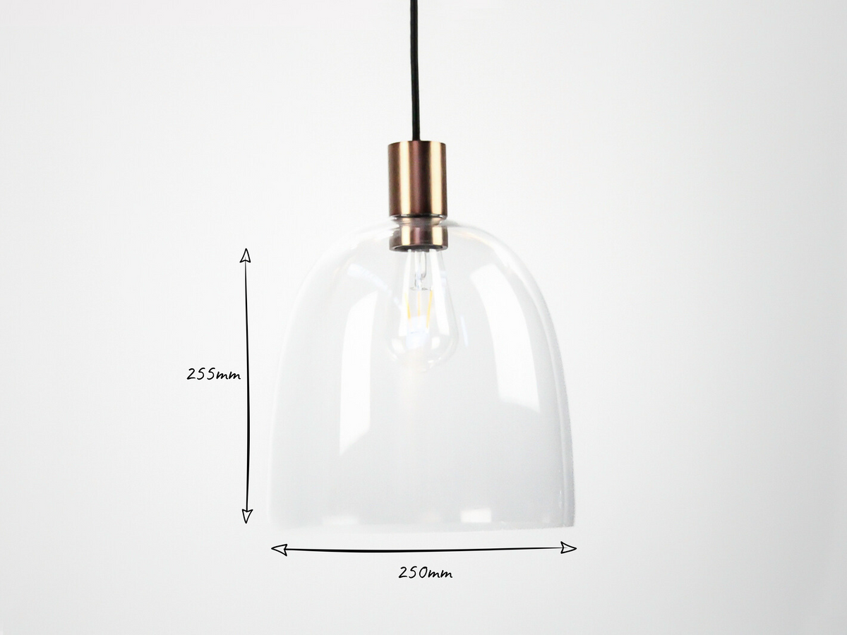 25cm Glass Cloche Fergus Pendant