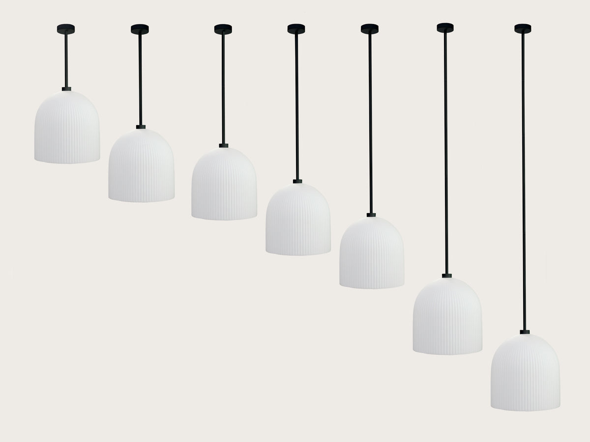 35cm Vienna Opal Glass Fergus Rodded Pendant