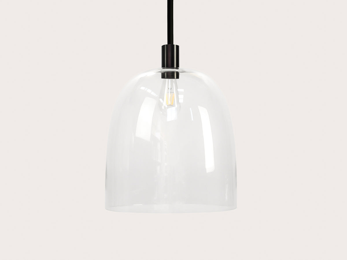 35cm Glass Cloche Fergus Rodded Pendant