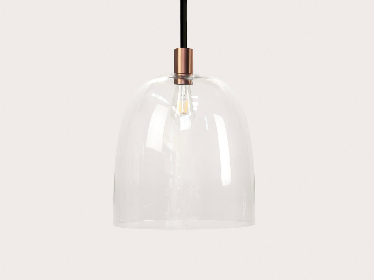 35cm Glass Cloche Fergus Rodded Pendant