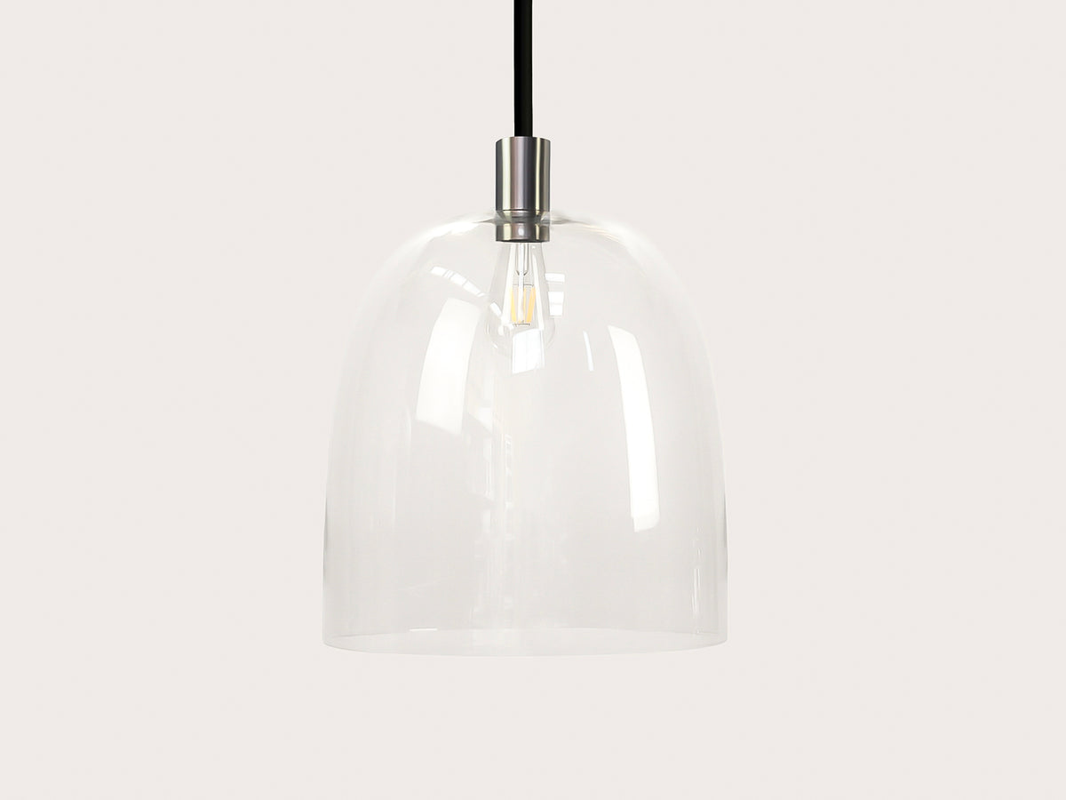 35cm Glass Cloche Fergus Rodded Pendant