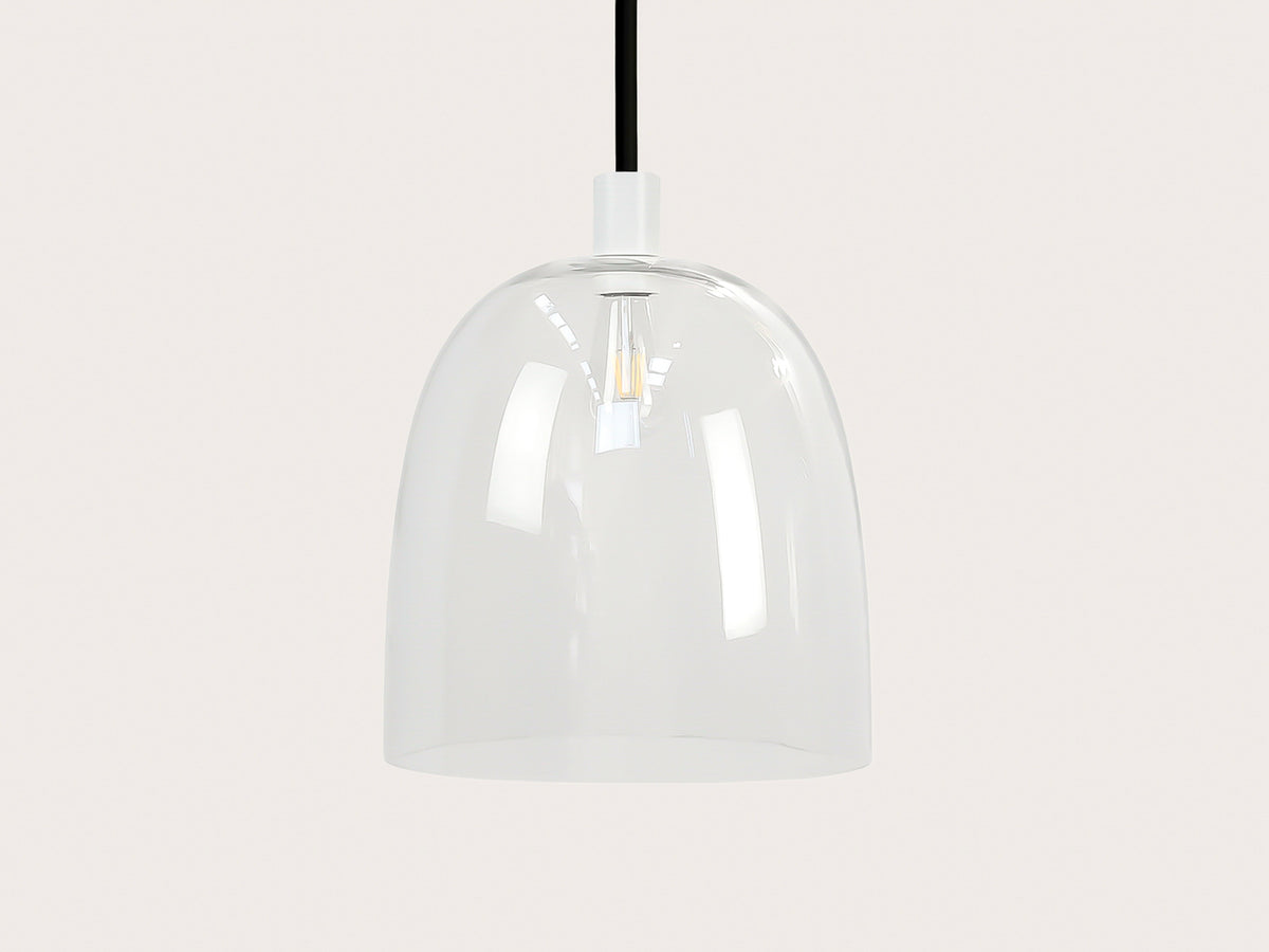 35cm Glass Cloche Fergus Rodded Pendant