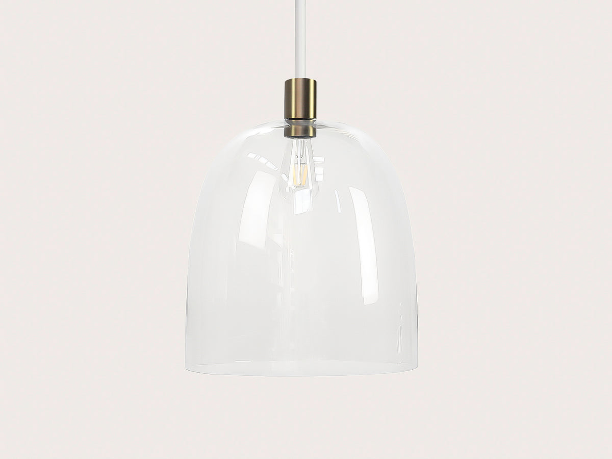 35cm Glass Cloche Fergus Rodded Pendant