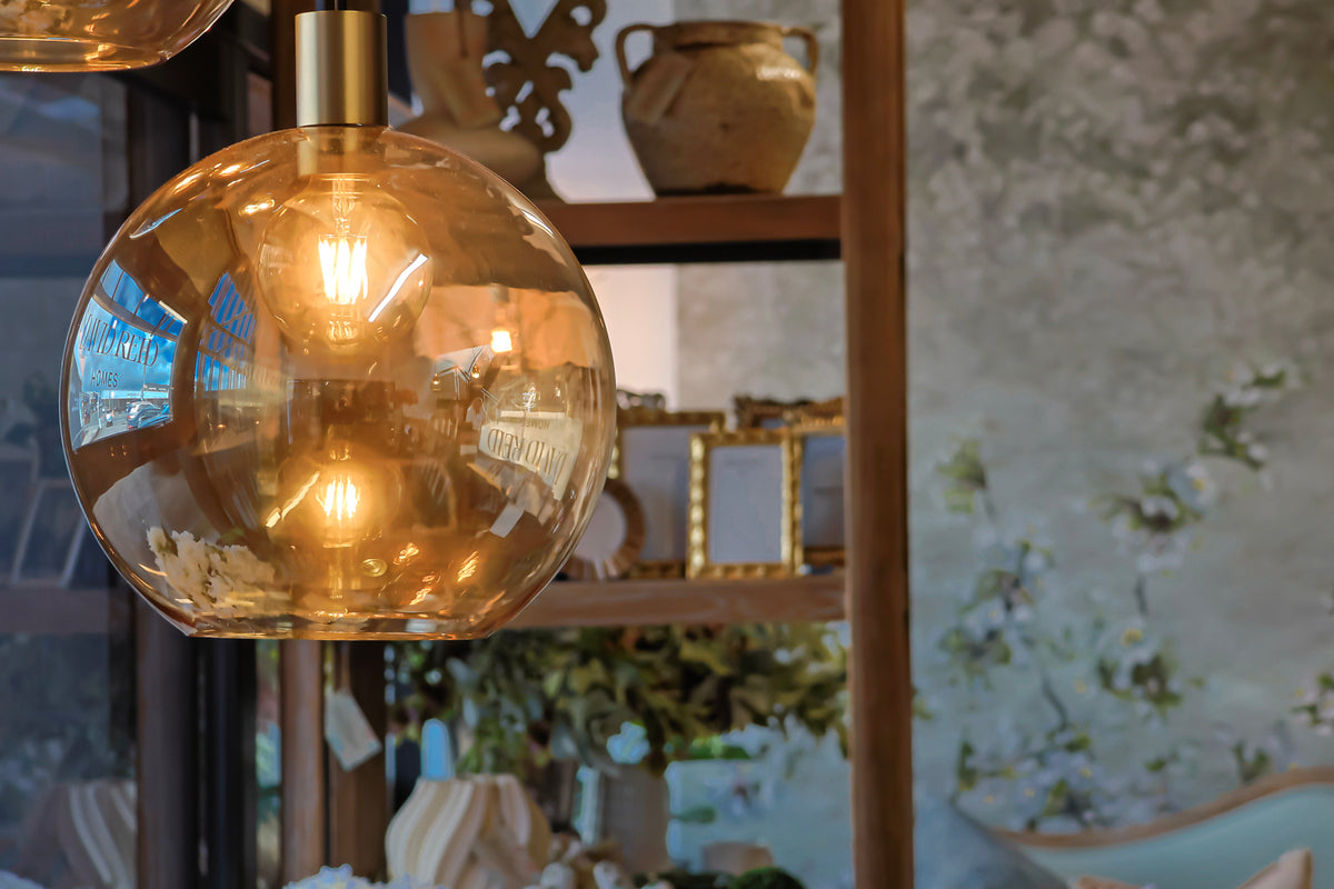 Apothecary 30cm Round Glass Fergus Pendant