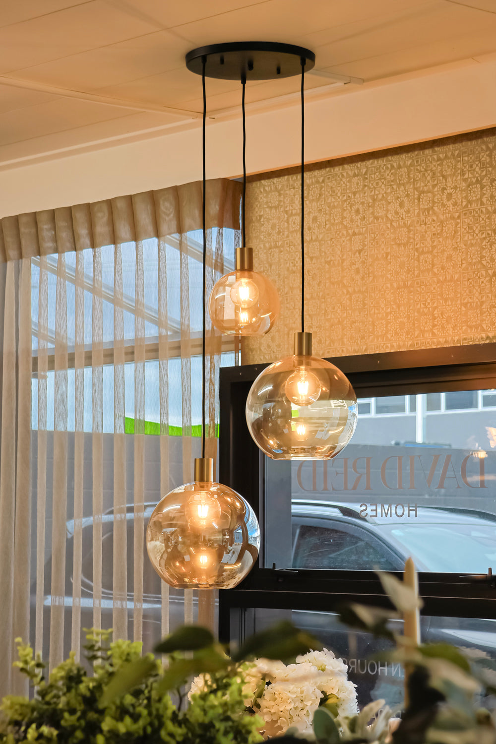 Apothecary 20cm Round Glass Fergus Pendant