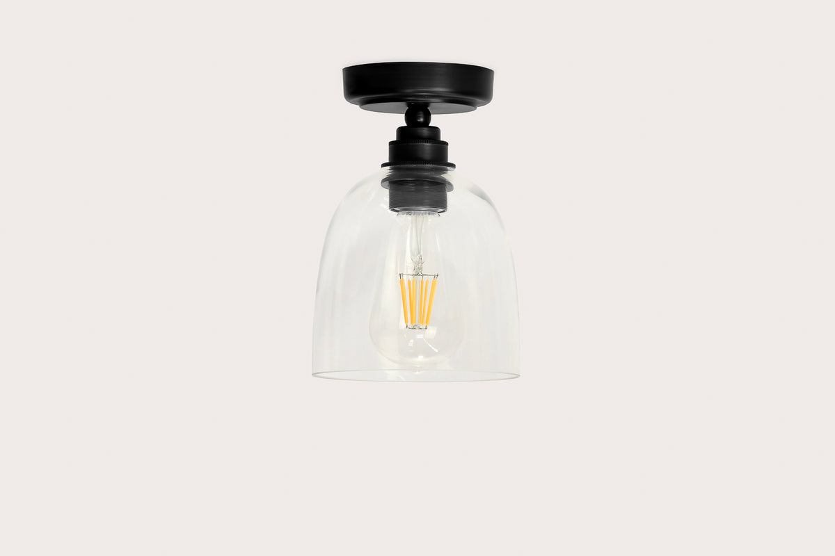 Fixed Arthur with 14cm Glass Cloche Shade