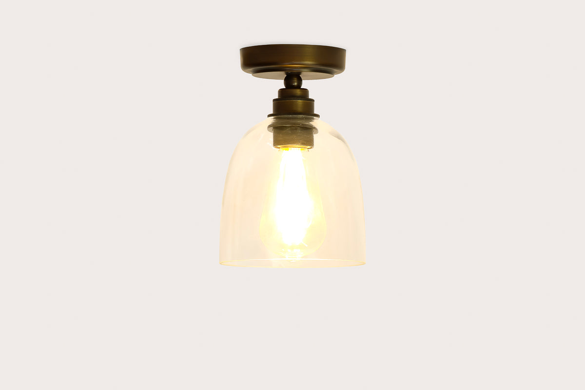Fixed Arthur with 14cm Glass Cloche Shade