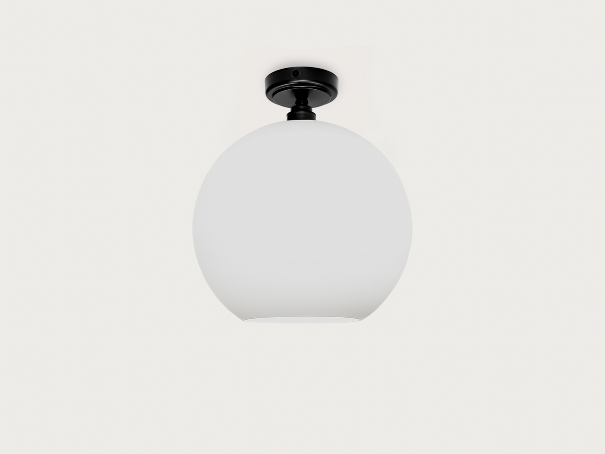 Fixed Arthur with Apothecary 30cm Opal Round Glass Shade