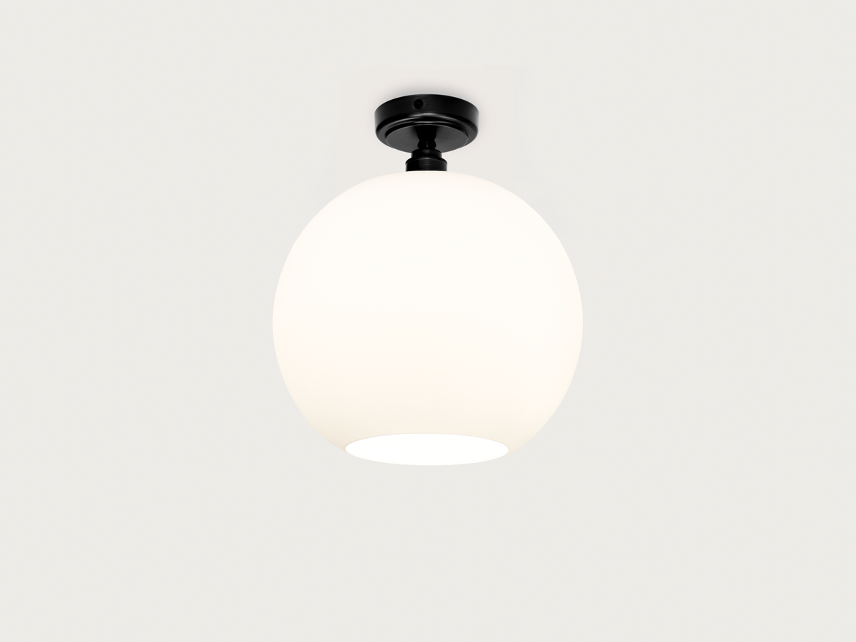 Fixed Arthur with Apothecary 30cm Opal Round Glass Shade