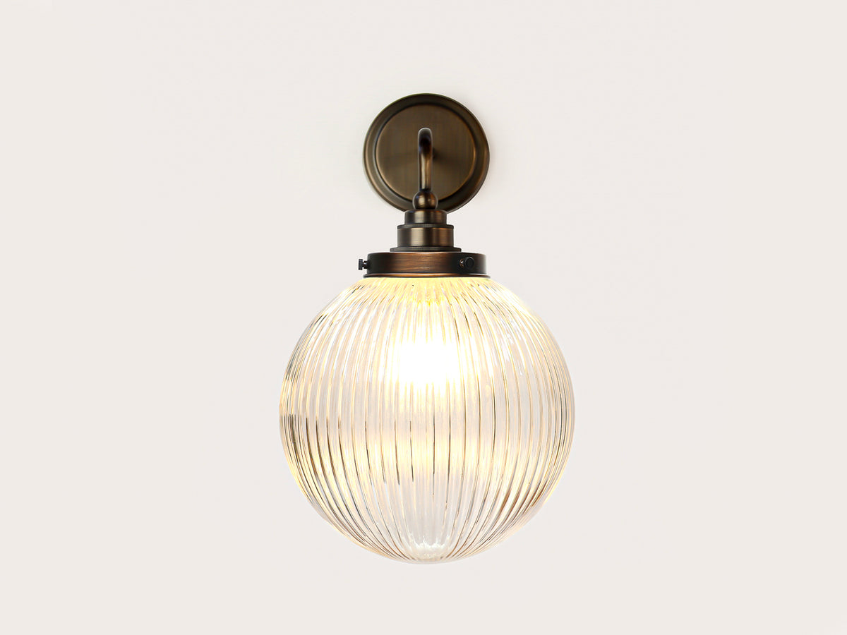 Arthur Short Arm Wall Light with 20cm Alfie Glass Shade