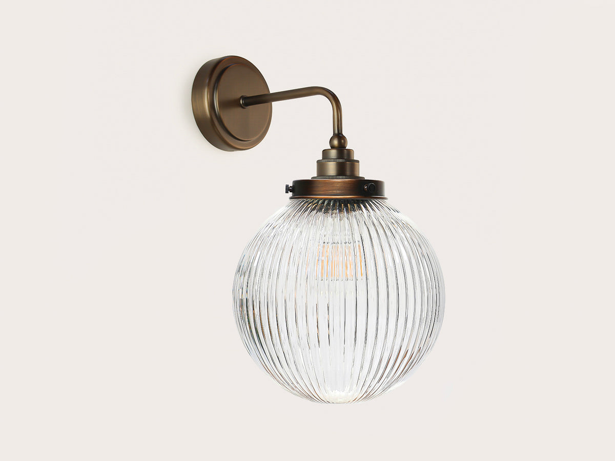 Arthur Short Arm Wall Light with 20cm Alfie Glass Shade