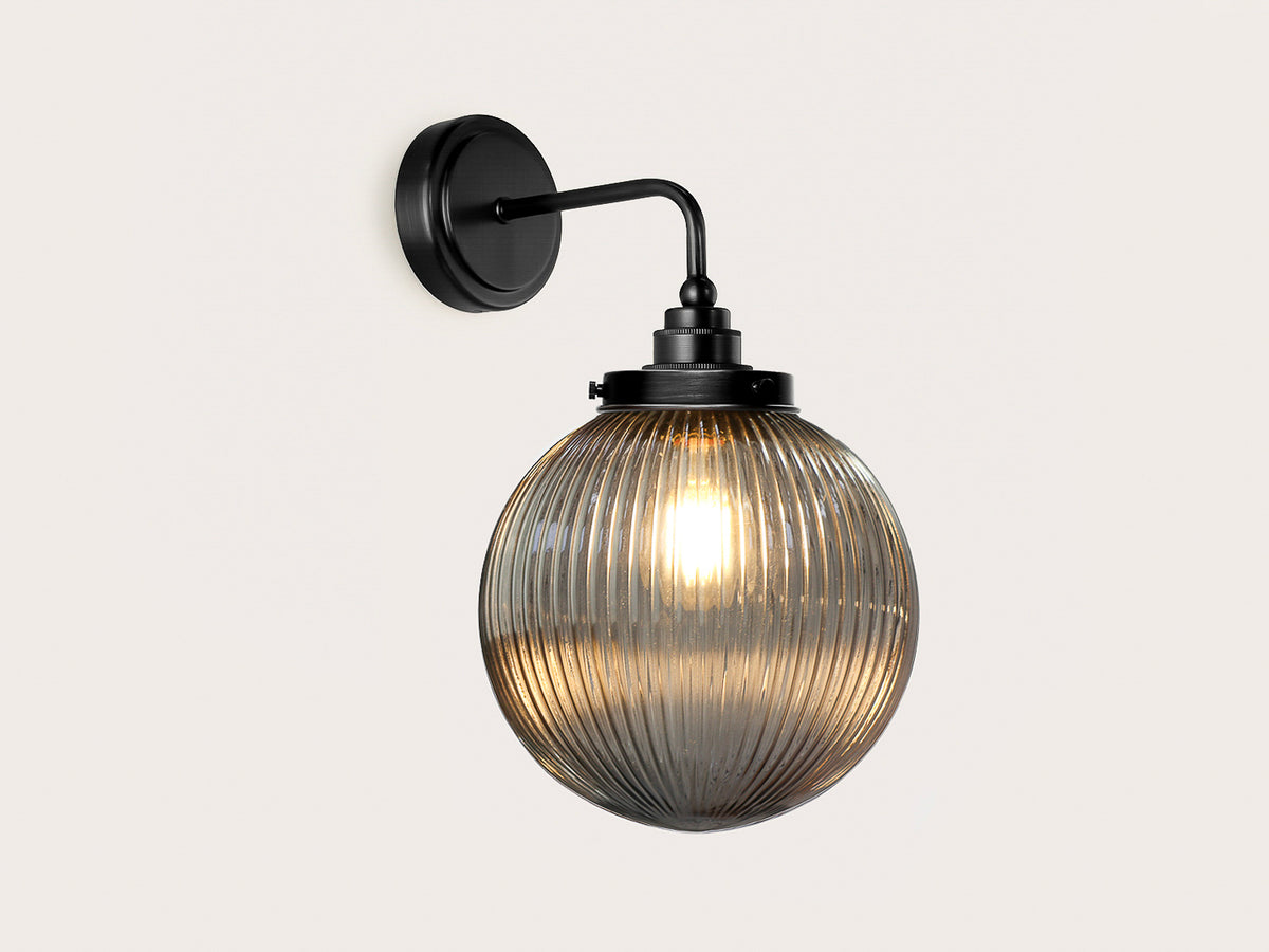 Arthur Short Arm Wall Light with 20cm Alfie Glass Shade