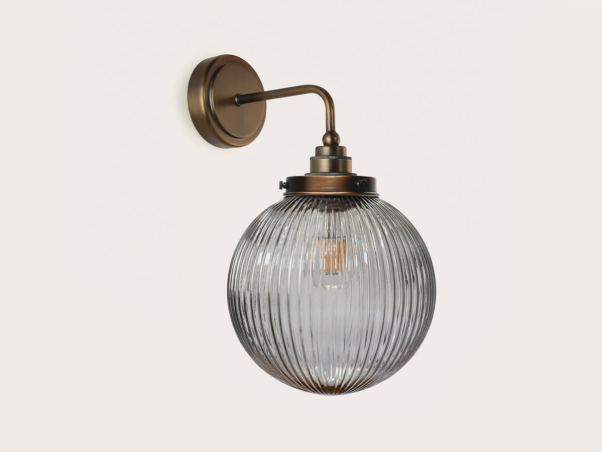 Arthur Short Arm Wall Light with 20cm Alfie Glass Shade