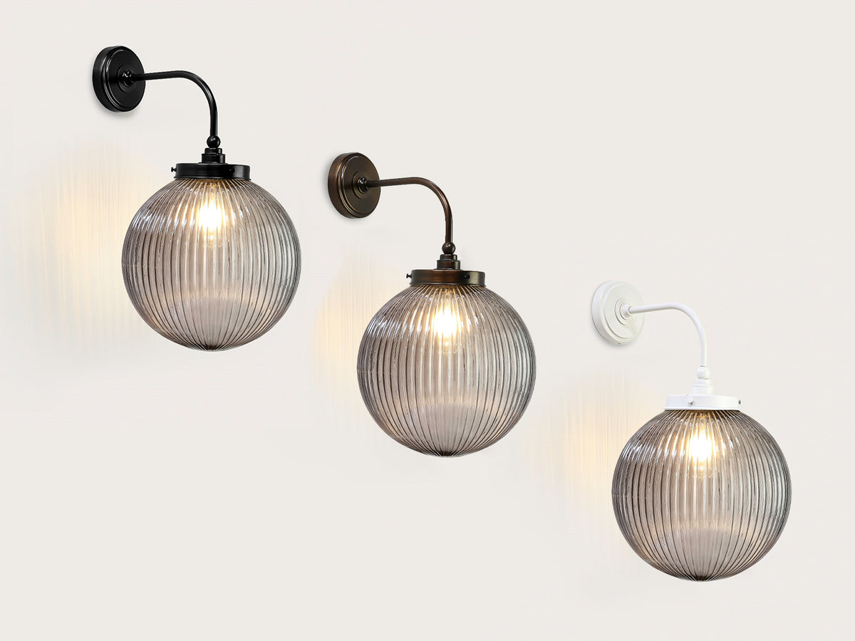 Arthur Long Arm Wall Light with 30cm Alfie Glass Shade