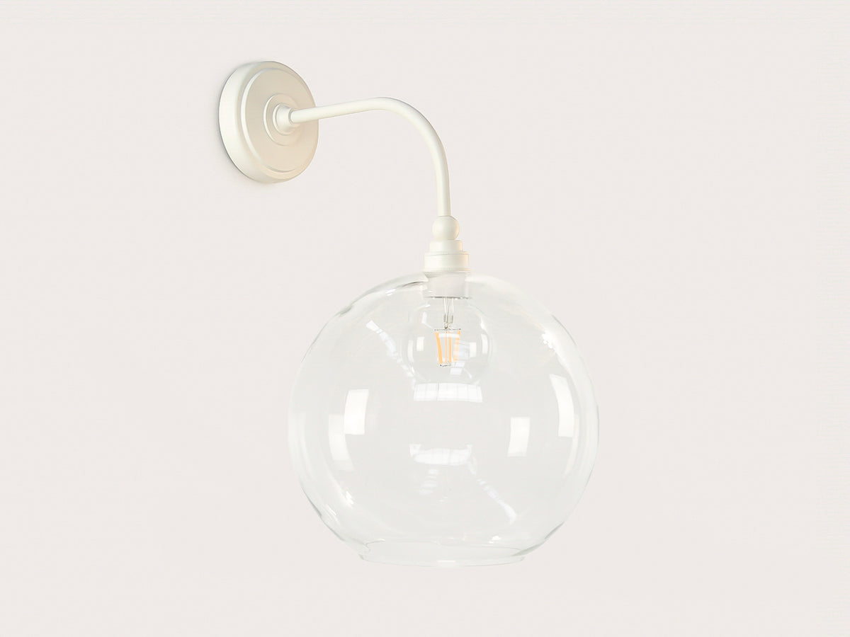 Arthur Long Arm Wall Light with 30cm Apothecary Round Glass Shade