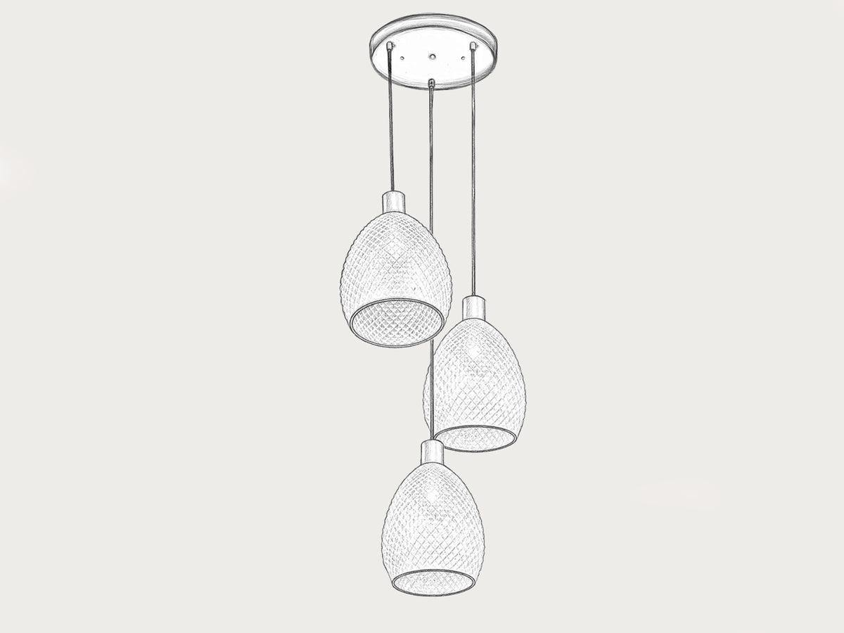 Sage Three Pendant Cluster
