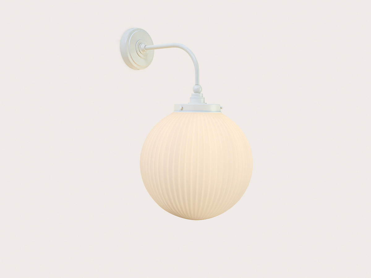 Arthur Long Arm Wall Light with 30cm Alfie Opal Glass Shade