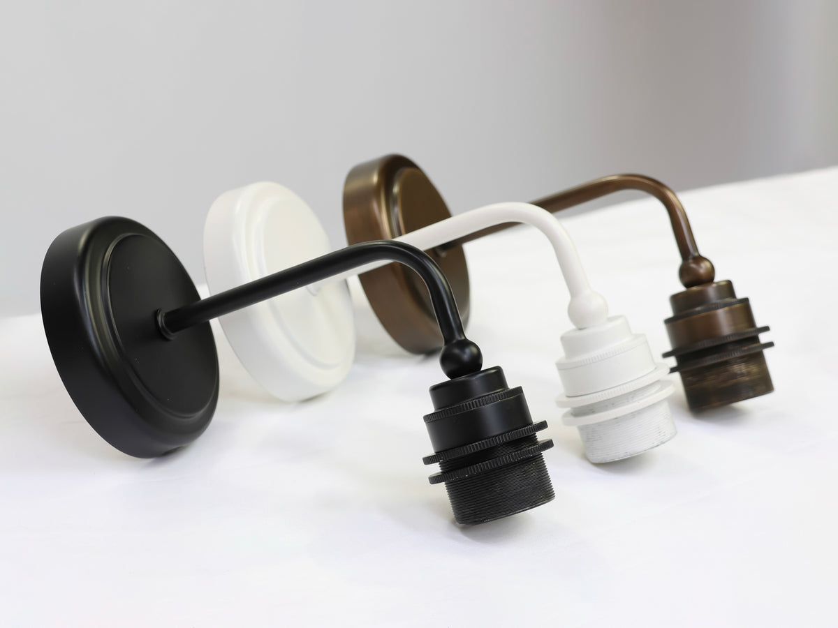 Arthur Short Arm Wall Light with 20cm Apothecary Round Glass Shade