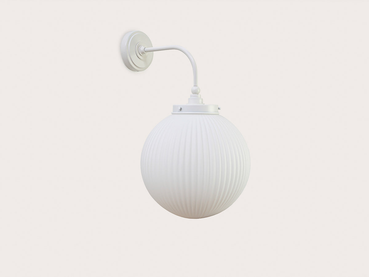 Arthur Long Arm Wall Light with 30cm Alfie Opal Glass Shade