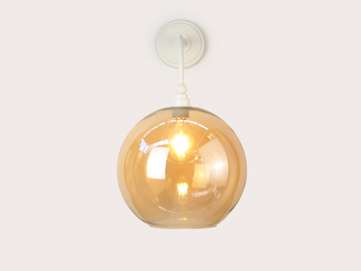 Arthur Long Arm Wall Light with 30cm Apothecary Round Glass Shade