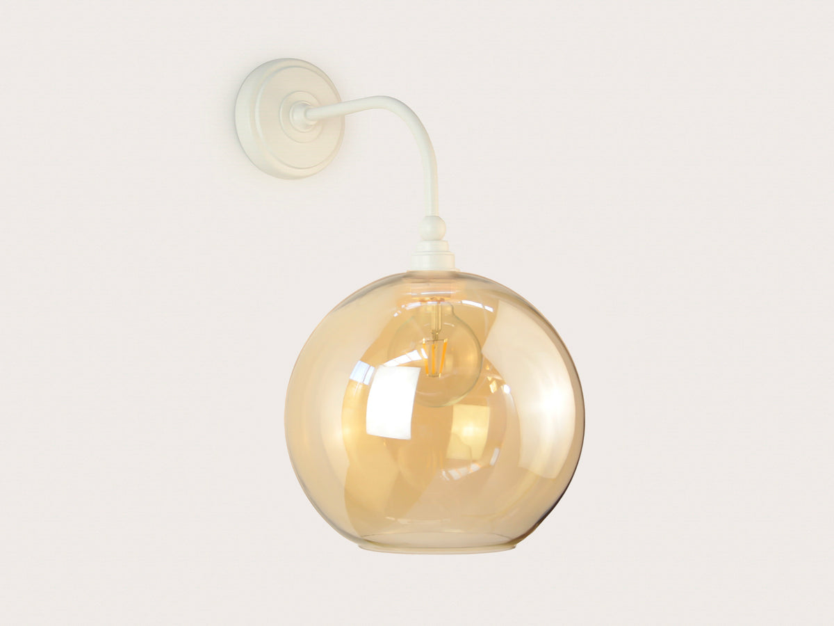 Arthur Long Arm Wall Light with 30cm Apothecary Round Glass Shade