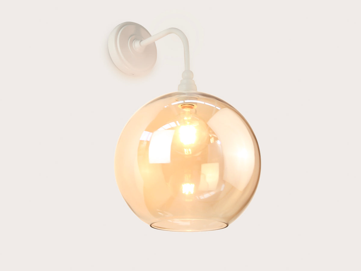 Arthur Long Arm Wall Light with 30cm Apothecary Round Glass Shade