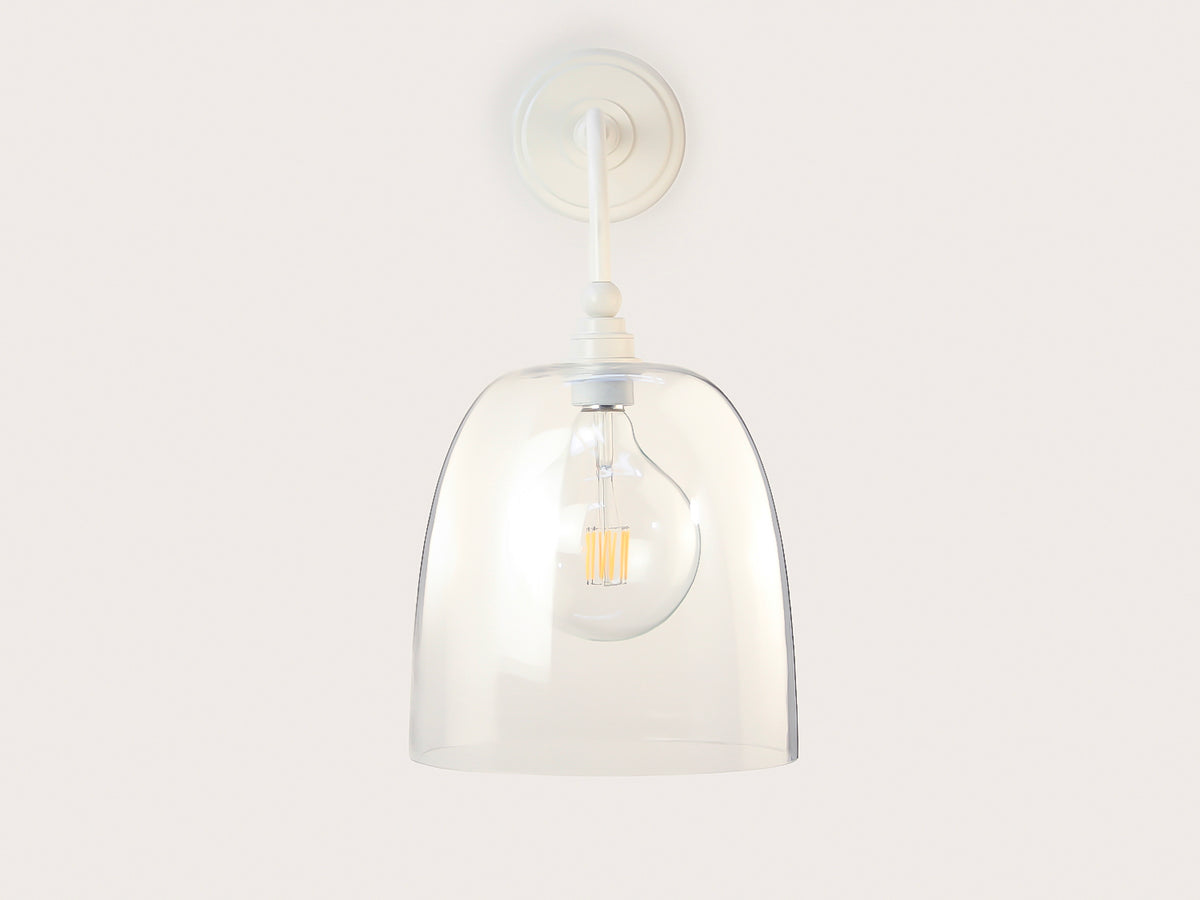 Arthur Long Arm Wall Light with 25cm Glass Cloche Shade