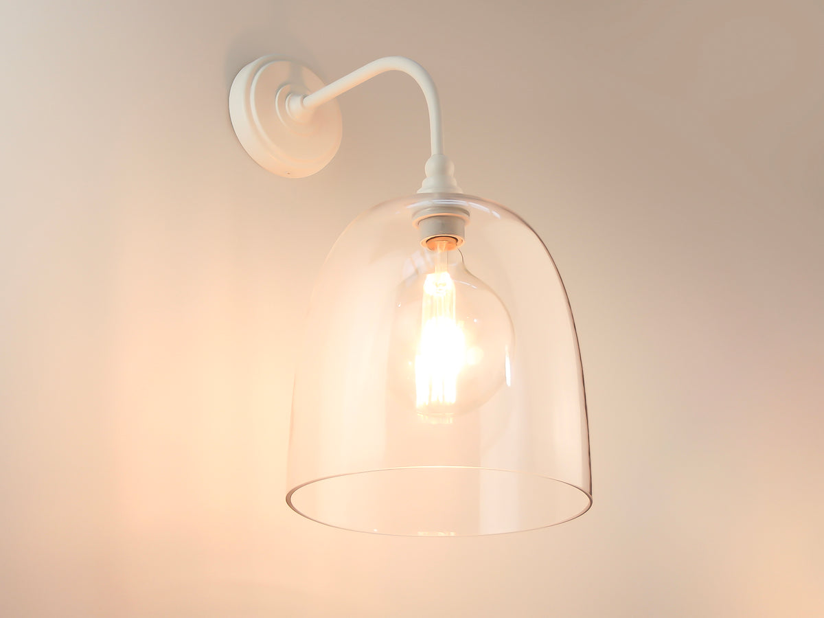 Arthur Long Arm Wall Light with 25cm Glass Cloche Shade