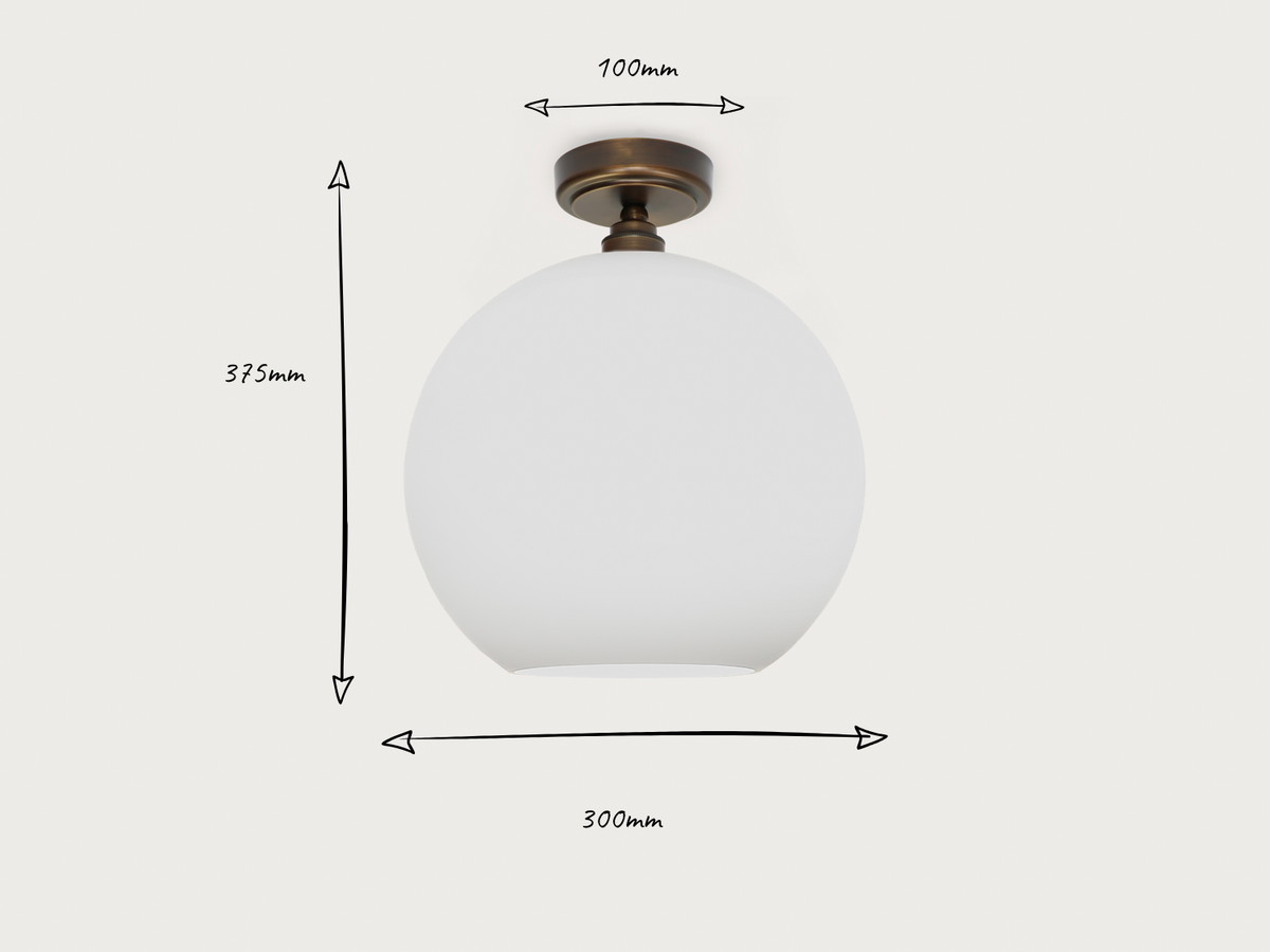 Fixed Arthur with Apothecary 30cm Opal Round Glass Shade