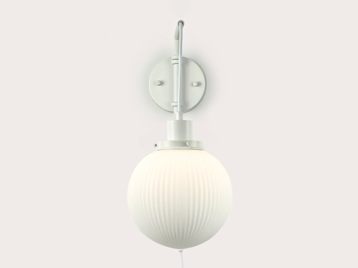 Frankie Swing Arm Wall Light with 20cm Alfie Opal Glass Shade