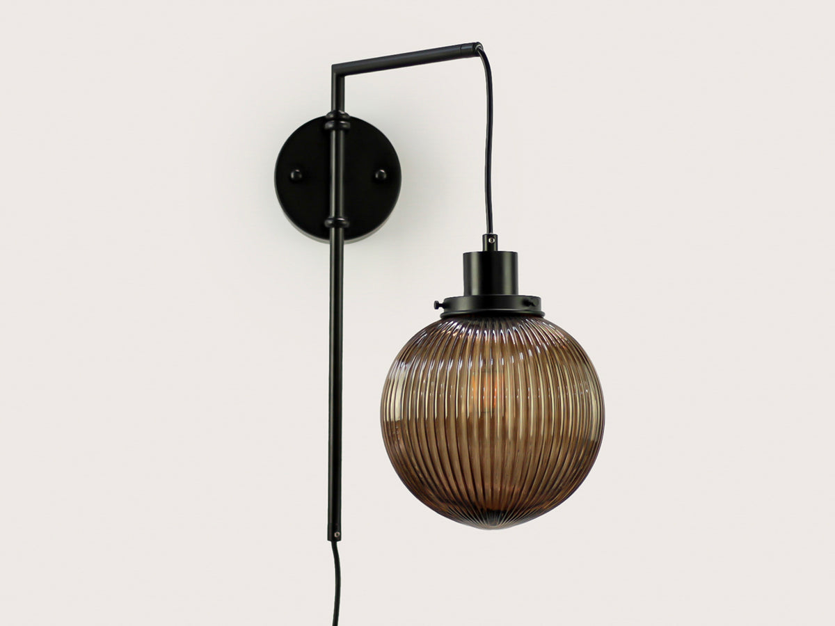 Frankie Swing Arm Wall Light with 20cm Alfie Glass Shade