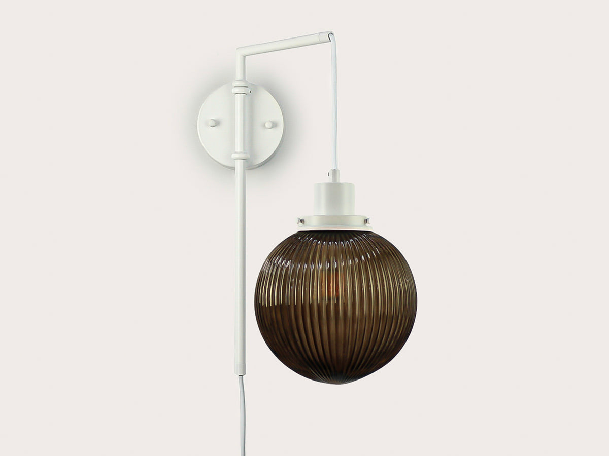 Frankie Swing Arm Wall Light with 20cm Alfie Glass Shade