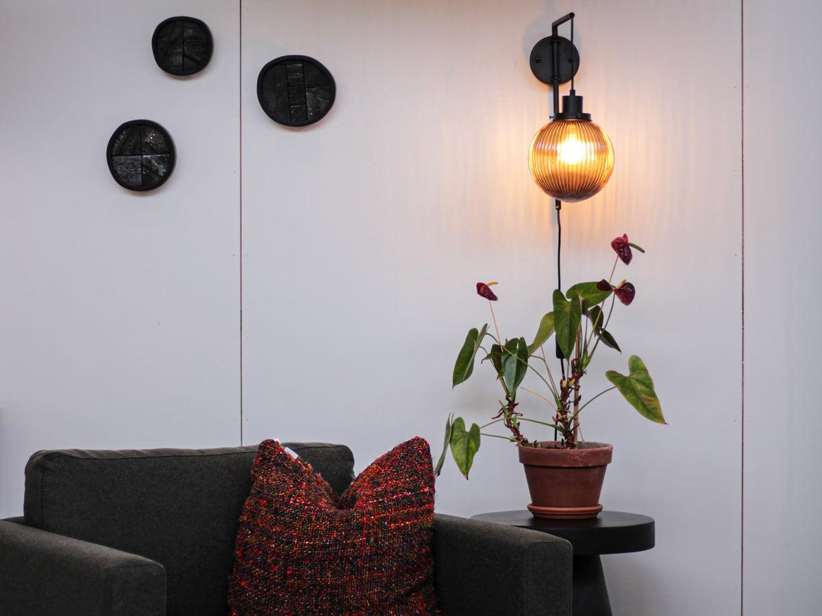 Frankie Swing Arm Wall Light with 20cm Alfie Glass Shade