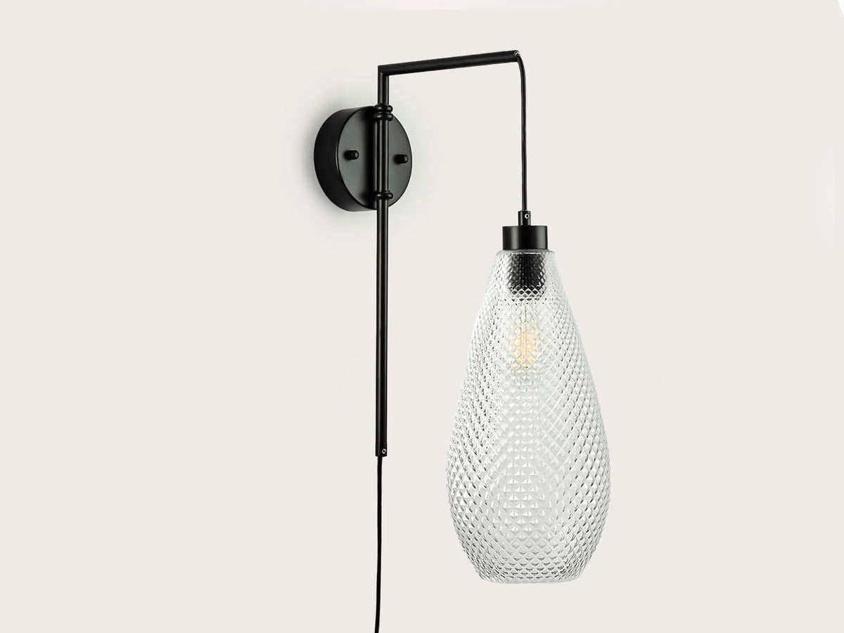 Frankie Swing Arm Wall Light with Basil Glass Shade