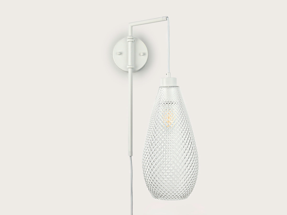 Frankie Swing Arm Wall Light with Basil Glass Shade