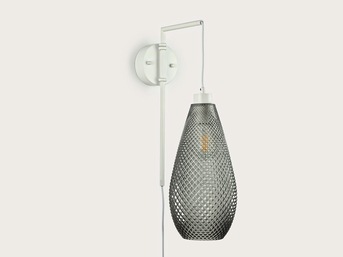 Frankie Swing Arm Wall Light with Basil Glass Shade