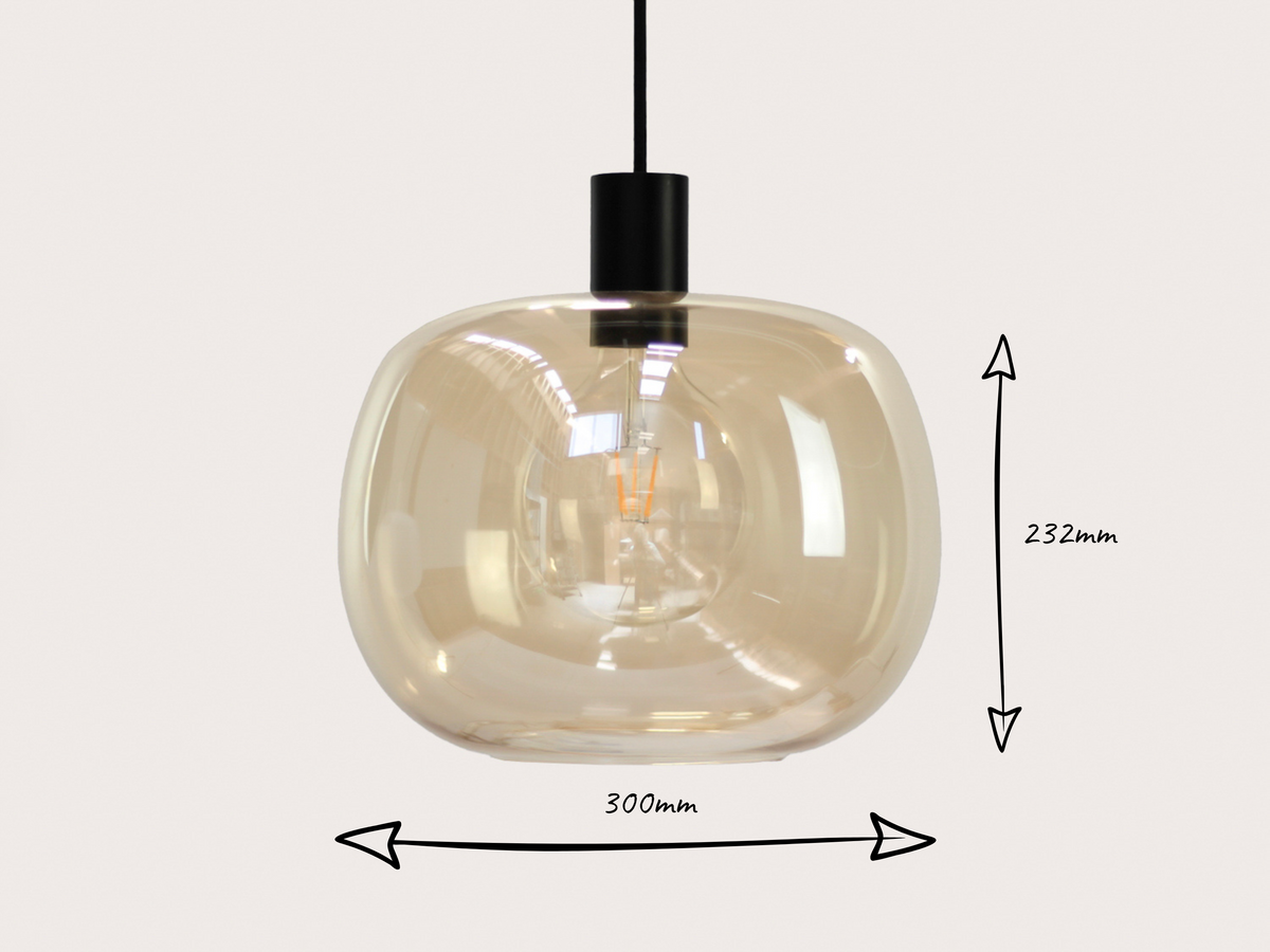 Hikari Amber Glass Fergus Pendant