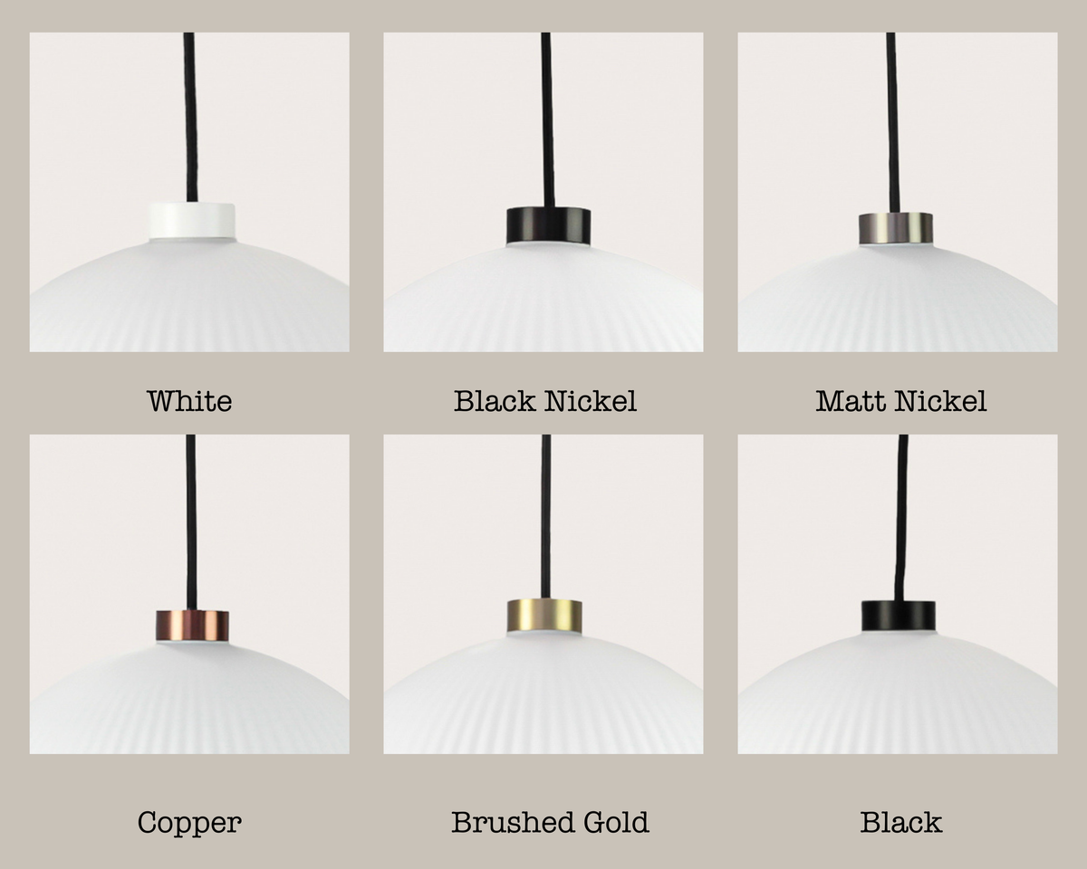 35cm Vienna Opal Glass Fergus Rodded Pendant