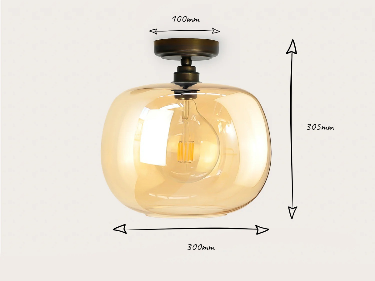 Fixed Arthur with Hikari Amber Glass Shade