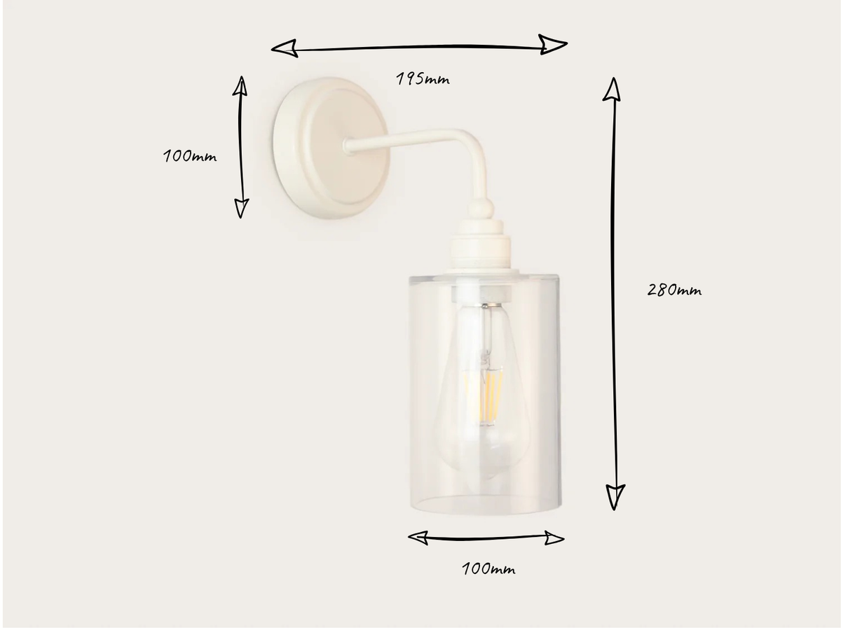 Arthur Short Arm Wall Light with Indie Small Glass Shade