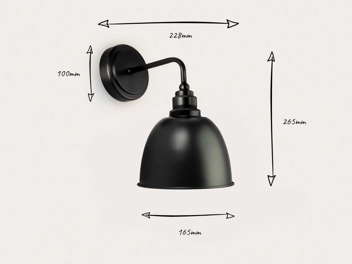 Arthur Short Arm Wall Light with Metal Cloche